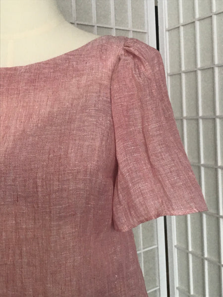 Natural fibre clothing Australian made. Linen gauze, forever fashion. Puff sleeve blouse. Light weight breezy top.