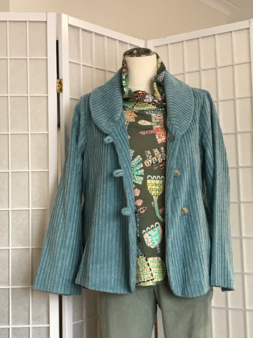 Swing jacket jumbo cord, blue .