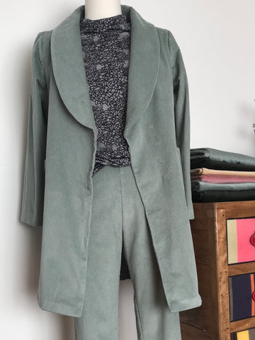 Australian made women’s clothes. Slow Fashion,Jacket 7/8 length, corduroy, Sage, Pink, Forrest, Macadamia